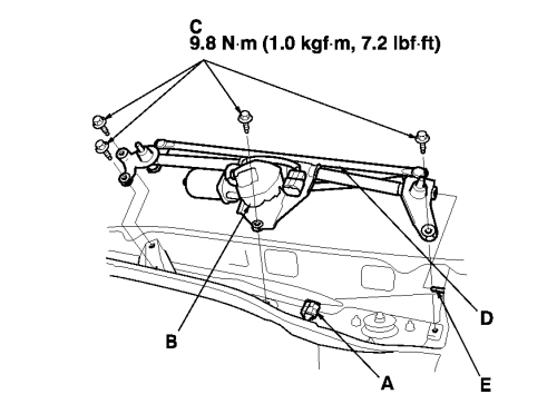 2003 Honda accord wiper linkage diagram #3