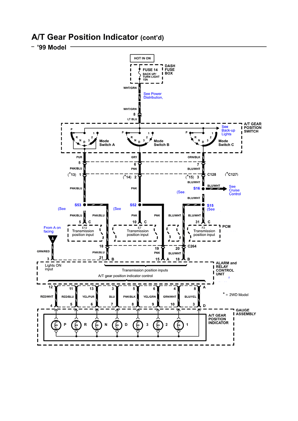 1999 Honda passport transmission range sensor #7