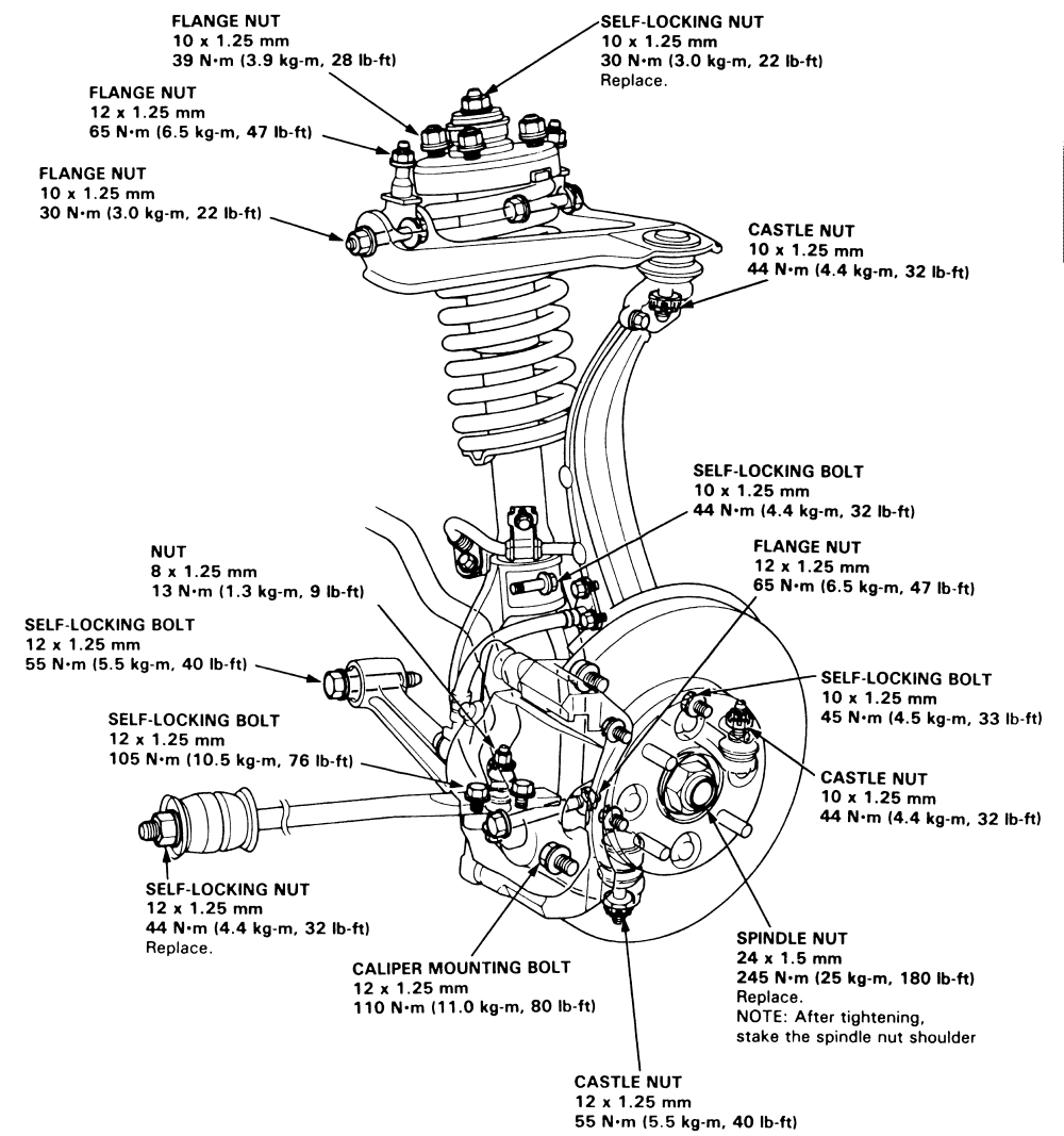 92 Honda accord front suspension diagram #3
