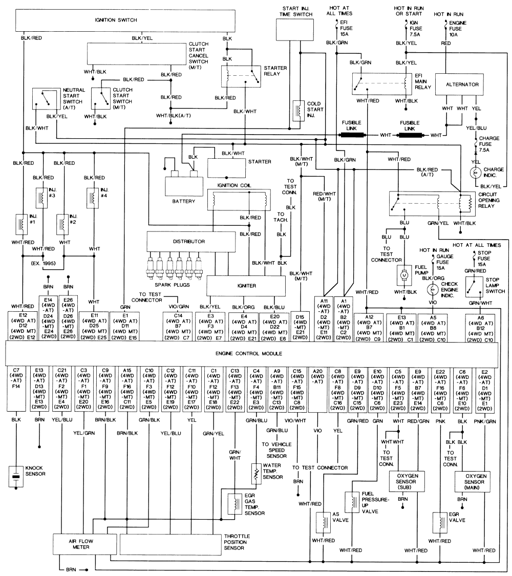 93 Toyota 4runner fuel injector wiring harness parts