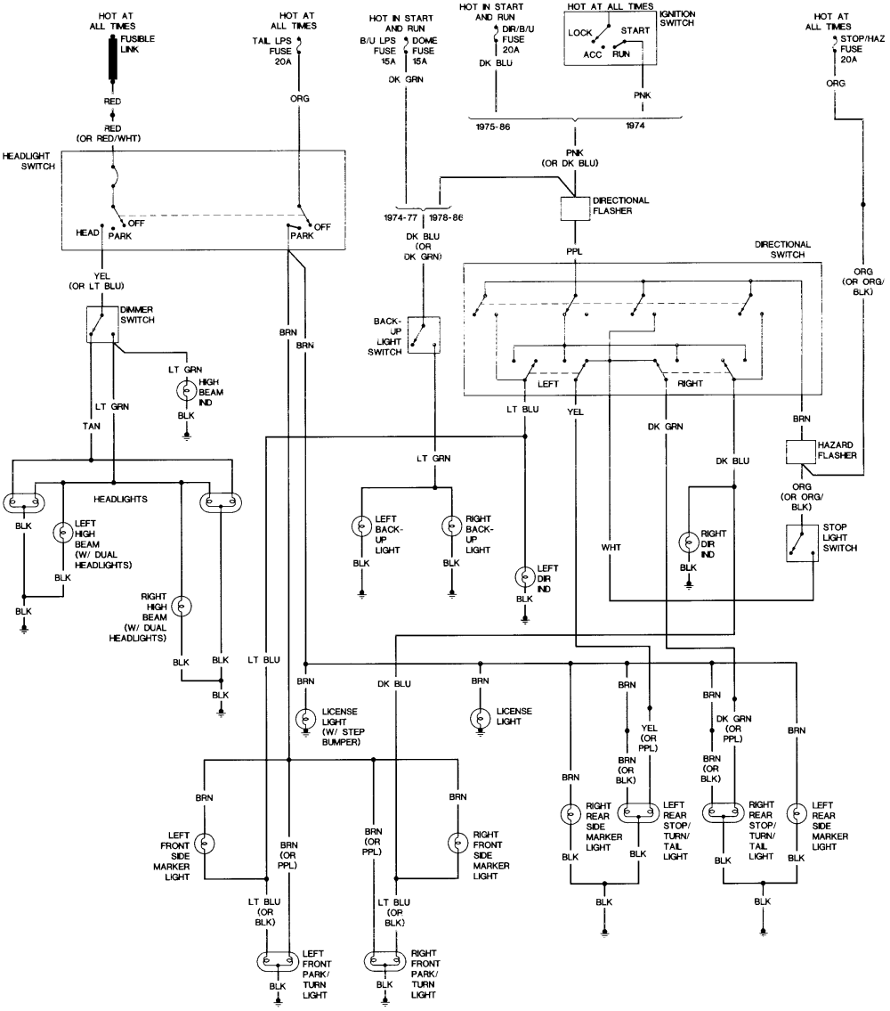 Schaltplan für Chevy Van G20 BJ 80-81 - US-CAR-Forum.at